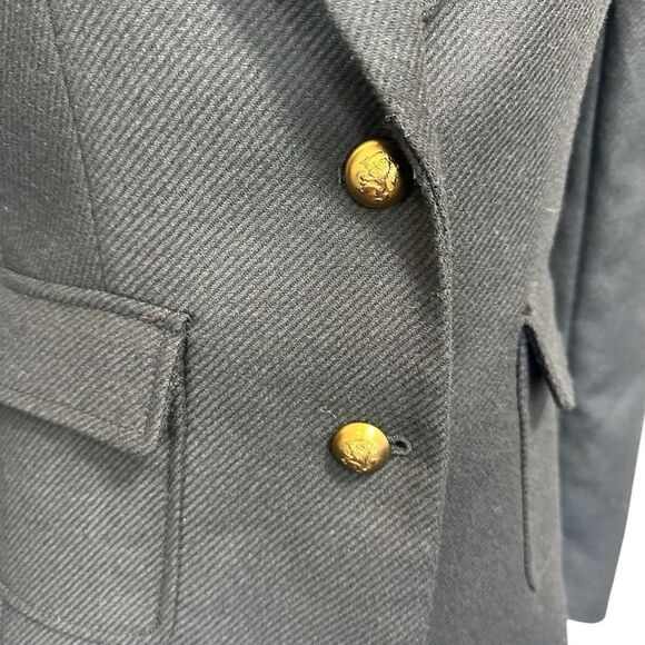 Banana Republic Black Wool Herringbone Elbow Patches Preppy Tailored H Jacket 2 - Picture 8 of 13